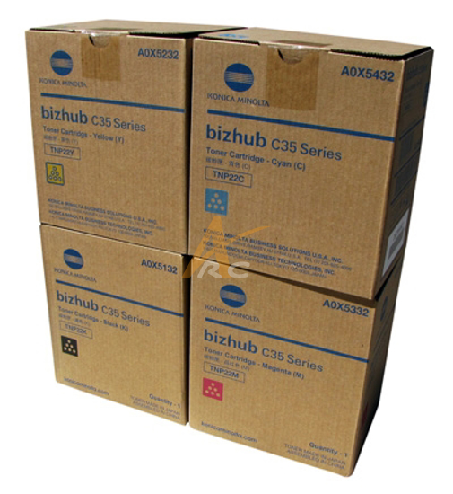 Genuine Konica Minolta Bizhub C35 Color Toner Set Tnp22 for sale online 