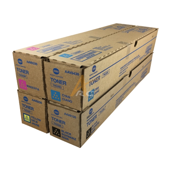 Picture of Konica Minolta TN328 Toner Set of CMYK for bizhub C250i C251i C300i C301i C360i C361i